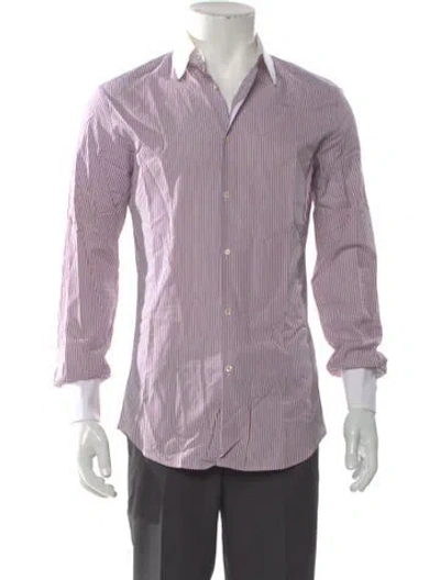 Pre-owned Dsquared2 Striped Long Sleeve Dress Shirt In Red