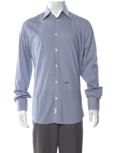 Pre-owned Dsquared2 Striped Long Sleeve Shirt In Blue