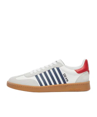 Dsquared2 Striped Low-top Sneakers In White