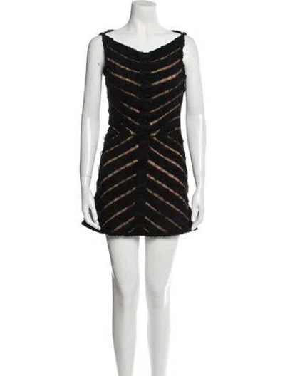 Pre-owned Dsquared2 Striped Mini Dress In Black