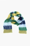 Dsquared2 Striped Mohair Blend Scarf With Silver Tone Logo