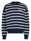 Dsquared2 Striped-pattern Long-sleeve Sweater In Blue