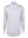 Dsquared2 Cotton Shirt With Striped Pattern And Button-down Collar In White