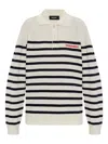 Dsquared2 Lapel Long Sleeve Polo Shirt In White