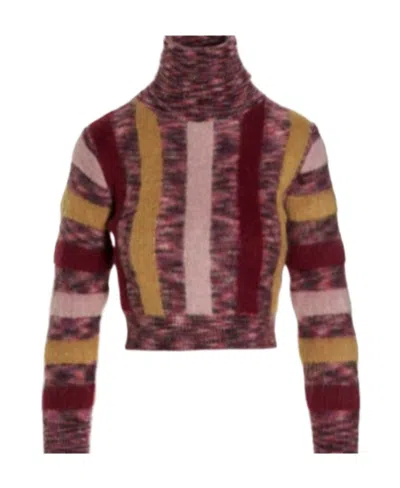 DSQUARED2 DSQUARED2 STRIPED CROPPED TURTLE NECK JUMPER