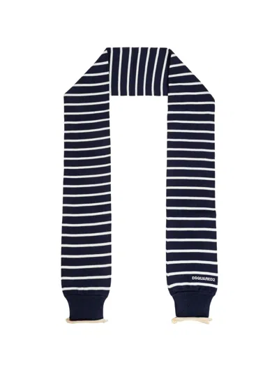 Dsquared2 Striped Scarf In Black