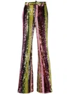 Dsquared2 Striped Sequin Flared Trousers In Orange