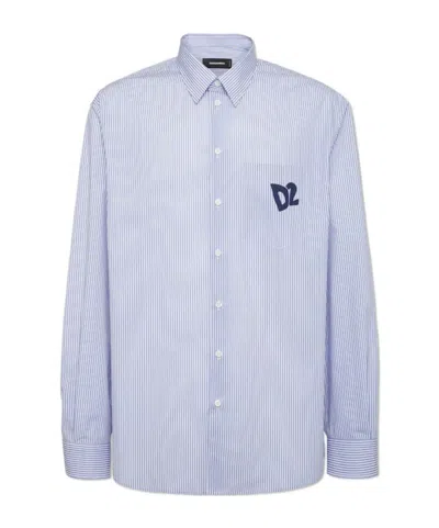 DSQUARED2 DSQUARED2 SUMMER LOVERS OVERSIZED PINSTRIPED SHIRT
