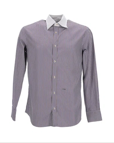 Dsquared2 Striped Shirt In Multicolor Cotton