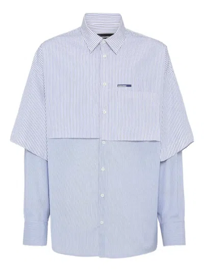Dsquared2 Striped Shirt In Blue