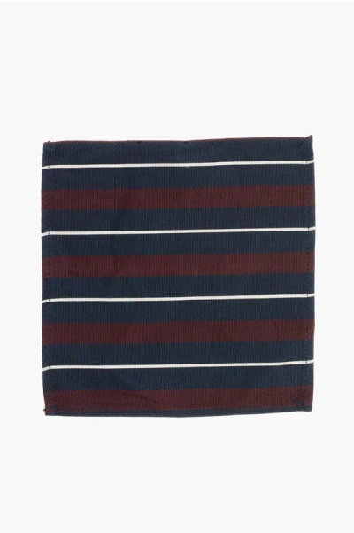 Dsquared2 Striped Silk And Cotton Pocket Square