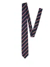 Dsquared2 Men Blue Tie With All-over Striped Motif In Silk Man In Blue