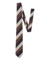 Dsquared2 Striped Silk Tie In Brown