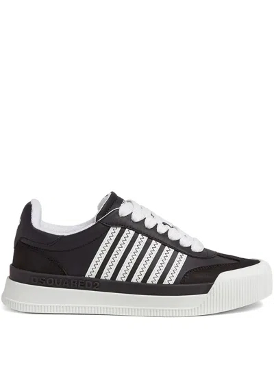 Dsquared2 Striped Sneakers In Black