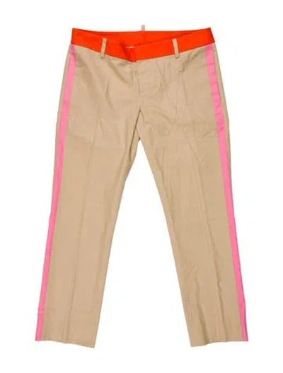 Pre-owned Dsquared2 Striped Straight Leg Pants In Neutral