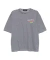 Dsquared2 Summer Lovers Striped Linen T-shirt In Gray