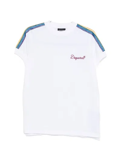 Dsquared2 Striped T-shirt In White