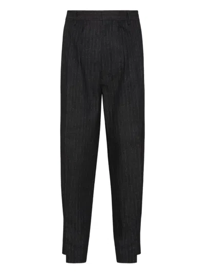 Dsquared2 Striped Trousers In Black