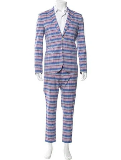 Pre-owned Dsquared2 Striped Two-piece Suit In Blue/white