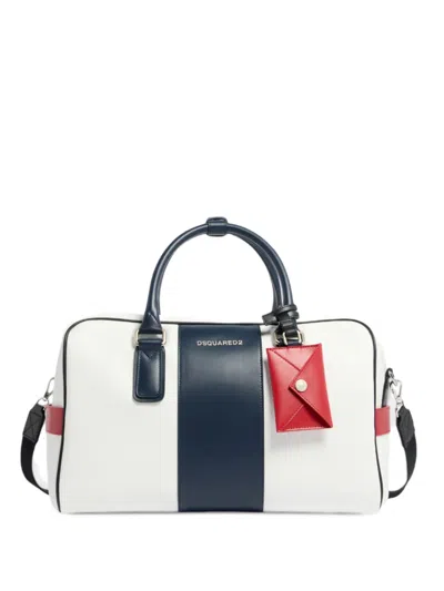 Dsquared2 Stripe-detail Duffle Bag In White