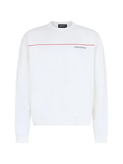 Dsquared2 Stripe-detail Sweatshirt In White