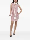 Dsquared2 Striped-pattern Tie-collar Mini Dress In Multi