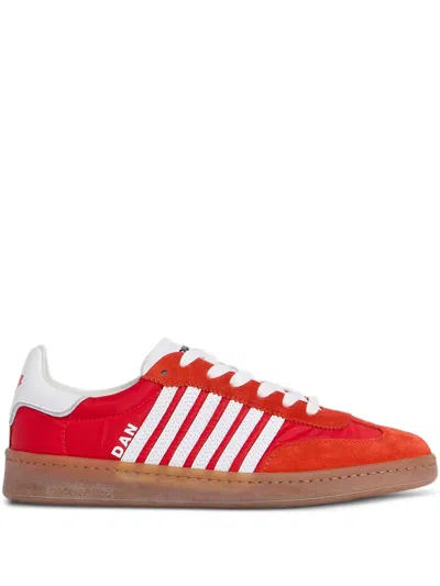 Dsquared2 Stripes Boxer Trainers In Red