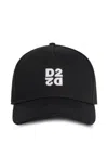 Dsquared2 Structured Black Baseball Cap Embroidered Logo In Black