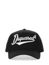 Dsquared2 Structured Black Baseball Cap With Prominent Logo In Black
