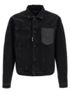 Dsquared2 Black Jacket With Classic Collar And Embossed Logo On The Front In Black