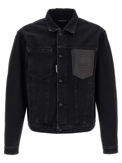 DSQUARED2 STRUCTURED BLACK DENIM JACKET