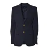 Dsquared2 Wool Blazer With Button Cuffs And Chest Pocket In Blue