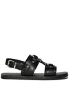 Dsquared2 Stud-detail Calf-leather Sandals In Black