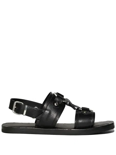 DSQUARED2 STUD-DETAIL CALF-LEATHER SANDALS
