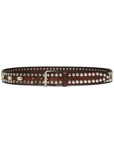 Dsquared2 Stud Detailing Leather Belt In Brown