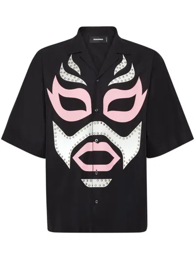 Dsquared2 Stud Detailing Short Sleeves Shirt In Black