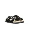 Dsquared2 Stud-embellished Suede Slides In Black
