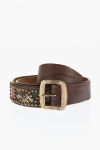 Dsquared2 Studded Leather Belt With Python Effect Details 40mm