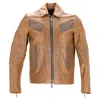 Dsquared2 Studded Vintage Effect Jacket In Brown Leather In Brown