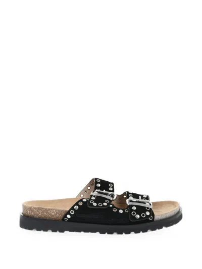 Dsquared2 Stud-embellished Buckle-fastening Sandals In Animal Print