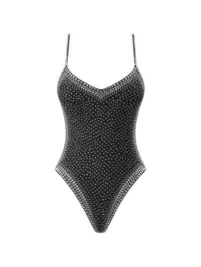 Dsquared2 Stud-embellished One-piece Swimsuit In Black