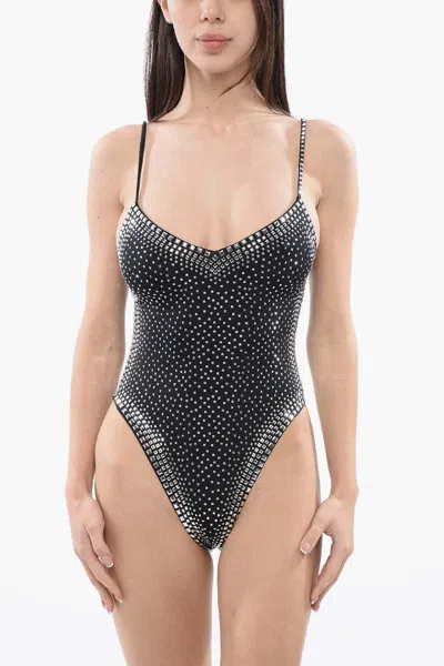 Dsquared2 Stud-embellished One-piece Swimsuit In Black