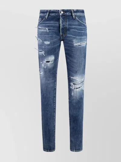 Dsquared2 Stylish 5-pocket Distressed Jeans In Navy