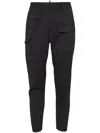 Dsquared2 Tapered Cotton Cargo Trousers In Black