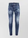 Dsquared2 Stylish Distressed Jeans With Contrast Stitching In Blue
