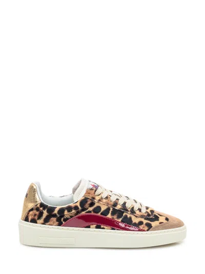 Dsquared2 Stylish Leather Sneakers In Multi