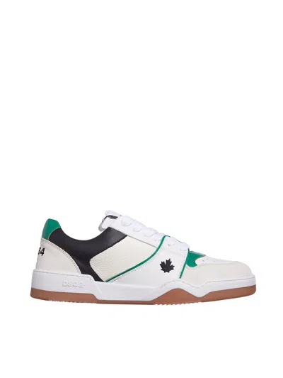 Dsquared2 Stylish White Leather Low Sneaker For Men