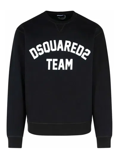 DSQUARED2 BLACK COTTON SWEATSHIRT