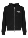 Dsquared2 Black Sweatshirt With Hood And Zip And Logo Detail On The Front In Cotton Man In Black