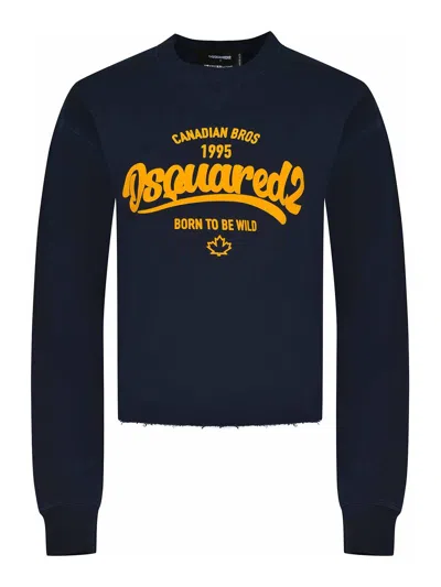 Dsquared2 Sweatshirt Made Of  Cotton In Blue